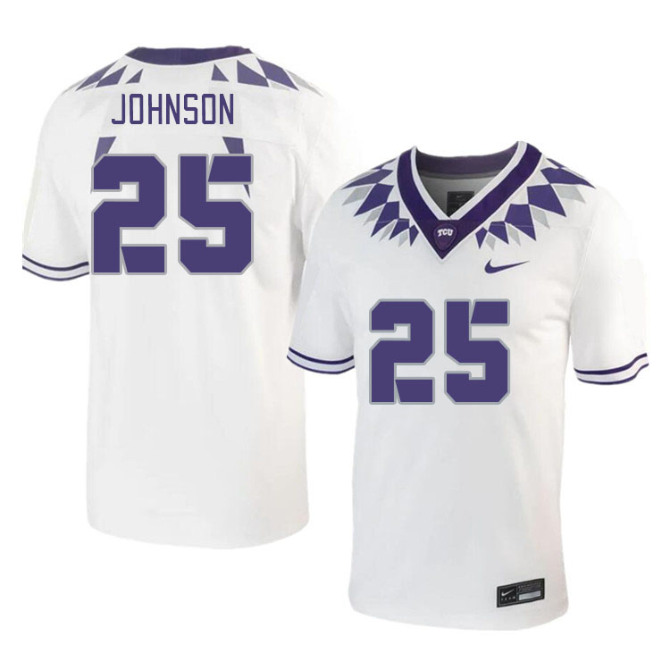 Men #25 Jamel Johnson TCU Horned Frogs 2023 College Footbal Jerseys Stitched-White - Click Image to Close